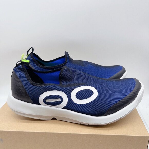 OOFOS OOmg Sport eeZee Low Mens Recovery Comfort Shoes Navy Blue White US 13 - Picture 7 of 15